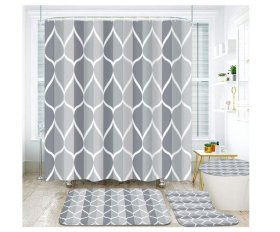 (image for) SQ SHOWER CURTAIN & B/MAT GREY - 2S